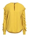 Pinko Woman Top Mustard Size 8 Acetate, Silk In Yellow