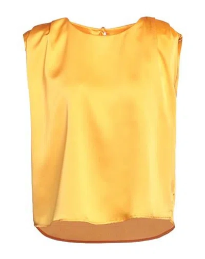 Pinko Woman Blouse Orange Size 8 Polyester