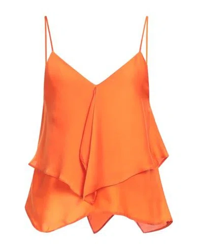 Pinko Woman Top Orange Size 4 Polyester