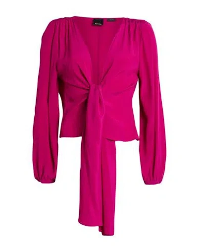 Pinko Woman Top Plum Size 12 Acetate, Silk