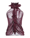 Pinko Woman Top Plum Size 8 Polyester In Brown