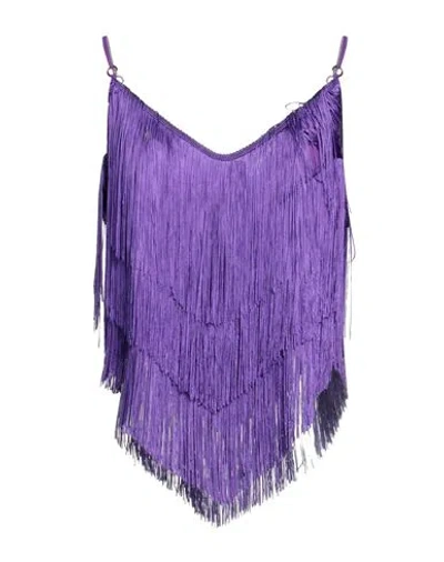 Pinko Woman Top Purple Size 6 Polyester, Acetate