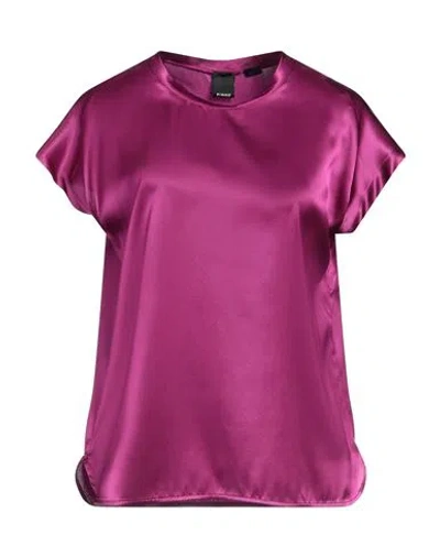Pinko Woman Top Purple Size 8 Silk, Elastane