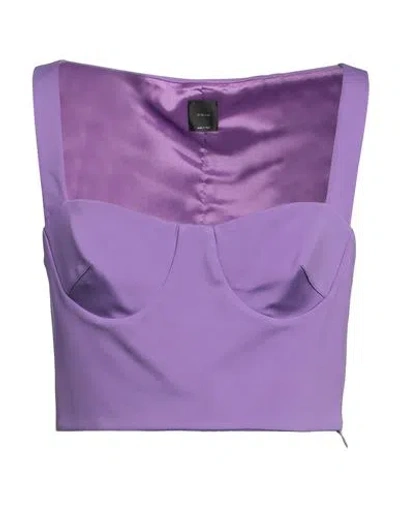 Pinko Woman Top Purple Size 6 Viscose, Polyamide, Elastane
