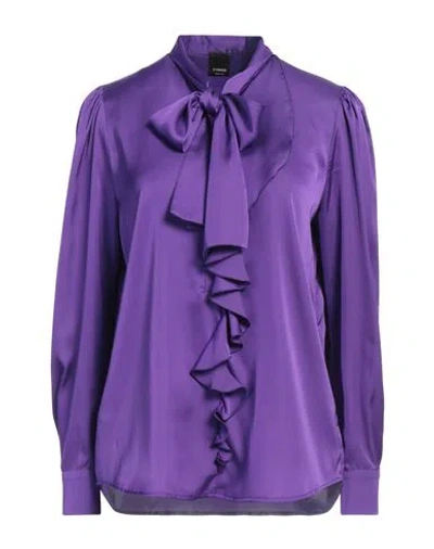 Pinko Woman Top Purple Size 6 Polyester, Elastane