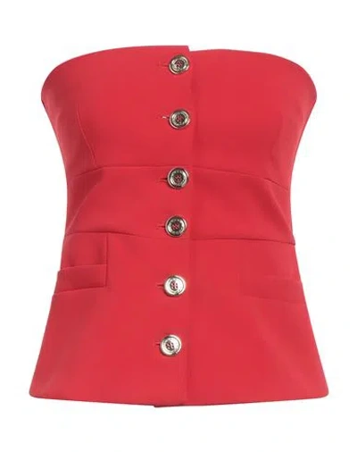 Pinko Woman Top Red Size 4 Polyester, Elastane