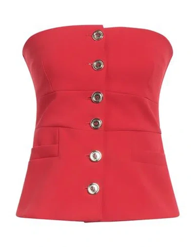 Pinko Woman Top Red Size 6 Polyester, Elastane