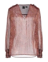 Pinko Woman Top Rust Size 10 Polyester, Metallic Fiber In Red