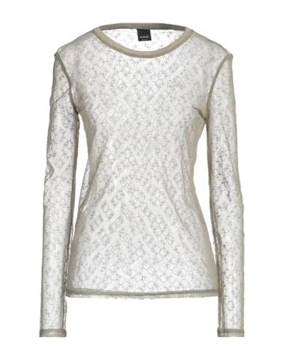 Pinko Woman Top Sage Green Size M Nylon, Elastane, Cotton In Multi
