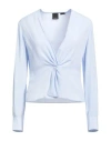 Pinko Woman Top Sky Blue Size 2 Acetate, Silk