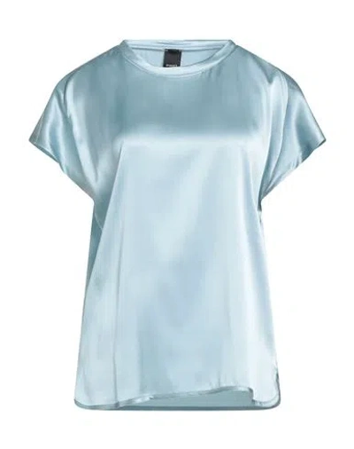 PINKO PINKO WOMAN TOP SKY BLUE SIZE 6 SILK, ELASTANE