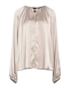 Pinko Woman Top Taupe Size 10 Silk, Elastane In Gray