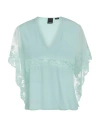 Pinko Woman Top Turquoise Size 4 Acetate, Silk, Polyester, Polyamide In Blue