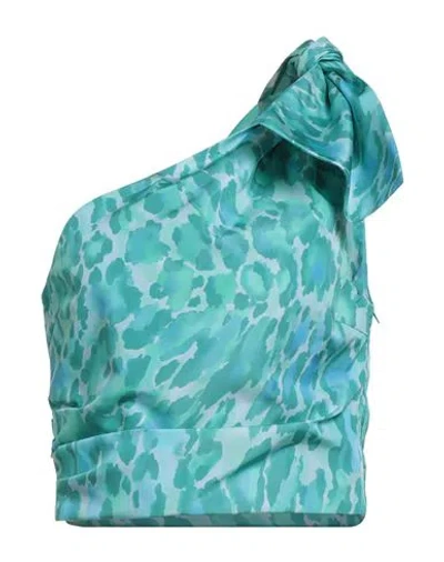 Pinko Woman Top Turquoise Size 8 Polyester In Blue