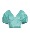Pinko Woman Top Turquoise Size 8 Polyester In Blue