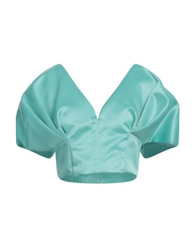 Pinko Woman Top Turquoise Size 8 Polyester In Blue