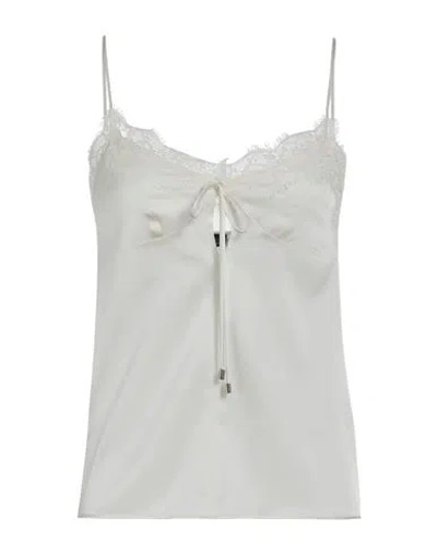 Pinko Woman Top White Size 2 Silk, Elastane, Polyester