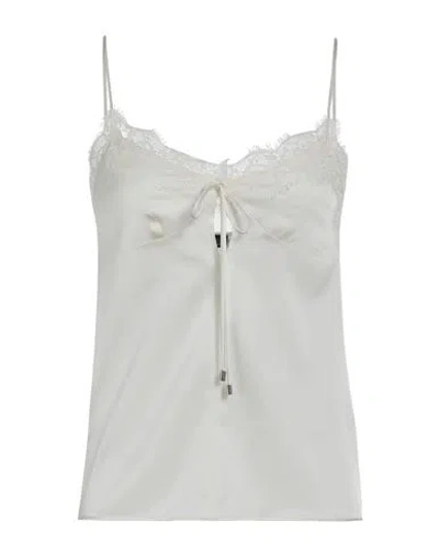 Pinko Woman Top White Size 0 Silk, Elastane, Polyester In White