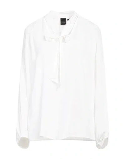 Pinko Woman Top White Size 6 Acetate, Silk