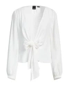 Pinko Woman Top White Size 4 Acetate, Silk