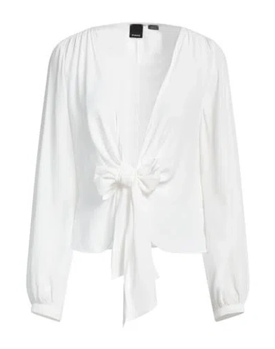 Pinko Woman Top White Size 4 Acetate, Silk In White