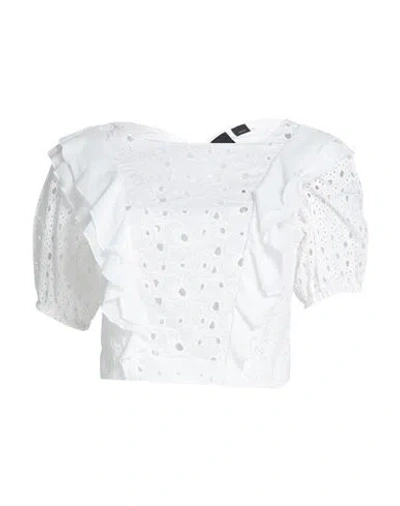 Pinko Woman Blouse White Size 6 Cotton