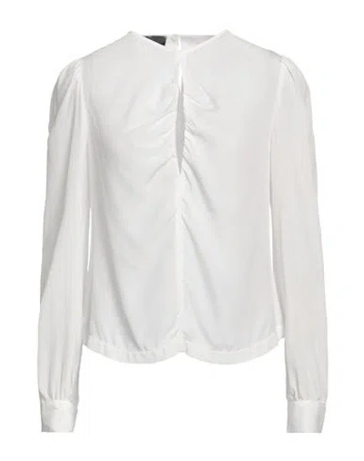 Pinko Woman Top White Size 6 Acetate, Silk