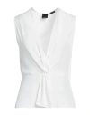 Pinko Woman Top White Size 4 Acetate, Silk In White
