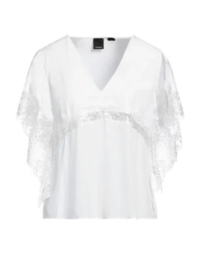 Pinko Woman Top White Size 8 Acetate, Silk, Polyester, Polyamide