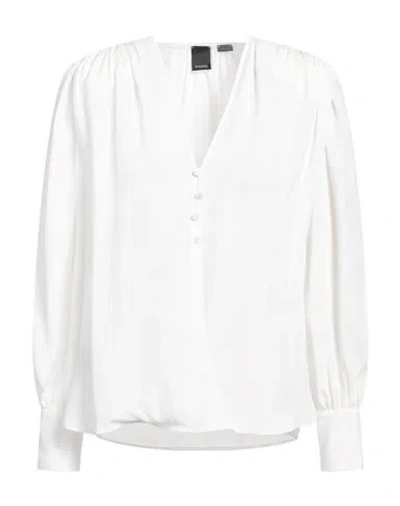 Pinko Woman Top White Size 8 Acetate, Silk