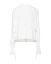Pinko Woman Top White Size 8 Acetate, Silk