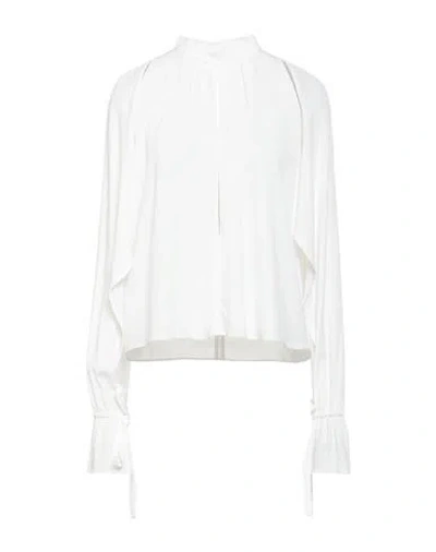 Pinko Woman Top White Size 8 Acetate, Silk