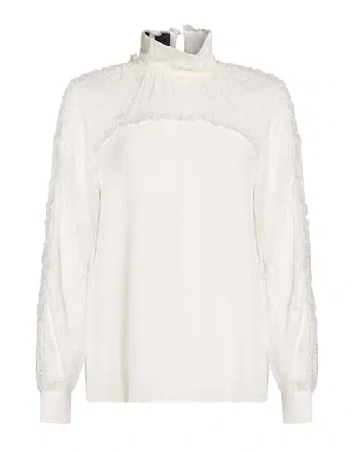 Pinko Woman Top White Size 8 Acetate, Silk