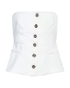Pinko Woman Top White Size 8 Polyester, Elastane In White