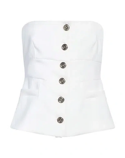 Pinko Woman Top White Size 8 Polyester, Elastane
