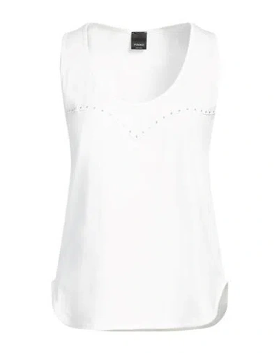 Pinko Woman Top White Size S Cotton, Brass, Viscose