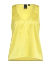 Pinko V-neck Satin Sleeveless Top In Yellow