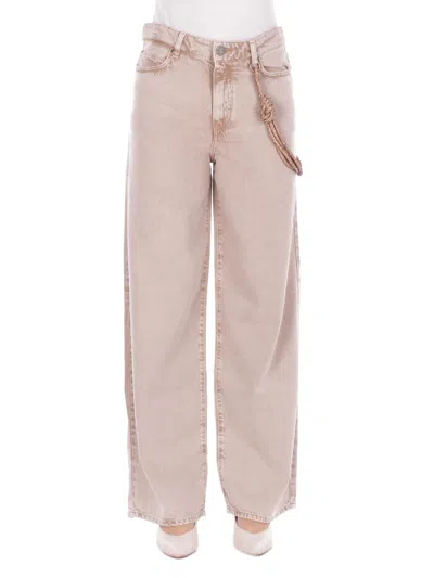 Pinko Woman Trousers 104601a33r C88 Lauryn Loose Bull Untied Beige