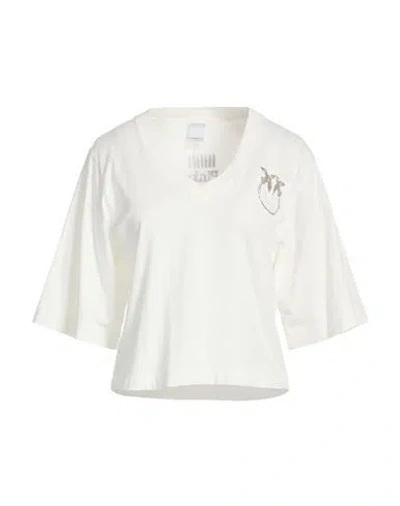 Pinko Woman T-shirt Ivory Size S Cotton In Red