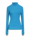 Pinko Woman Turtleneck Azure Size S Wool, Cashmere In Blue