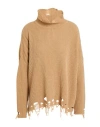 Pinko Woman Turtleneck Beige Size S Wool, Polyamide In Multi