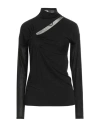 Pinko Woman Turtleneck Black Size L Viscose, Polyamide, Cashmere, Elastane In Black