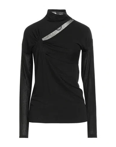 Pinko Woman Turtleneck Black Size L Viscose, Polyamide, Cashmere, Elastane