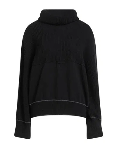 Pinko Woman Turtleneck Black Size L Wool, Viscose, Nylon, Cashmere
