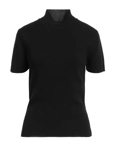 Pinko Woman Turtleneck Black Size L Wool, Viscose, Polyamide, Cashmere