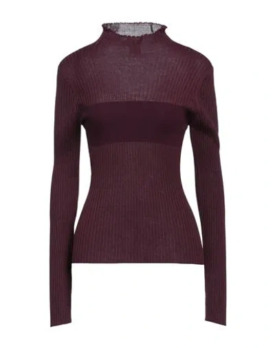 Pinko Woman Turtleneck Burgundy Size M Acrylic, Wool In Red