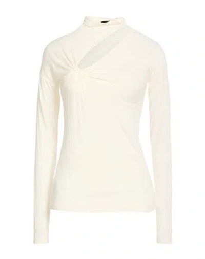Pinko Woman Turtleneck Cream Size S Viscose, Polyamide, Cashmere, Elastane In Multi