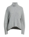 Pinko Woman Turtleneck Grey Size M Wool, Cashmere In Gray