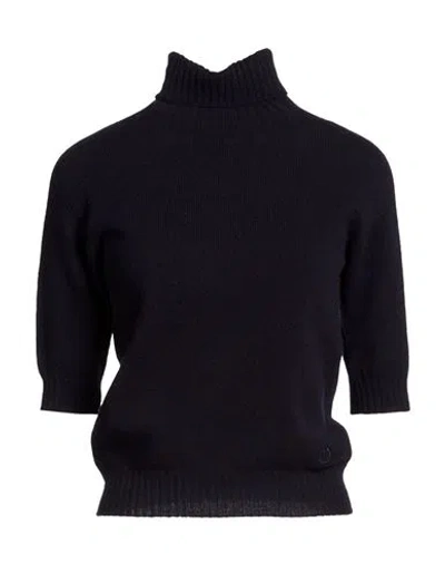 Pinko Woman Turtleneck Midnight Blue Size M Wool, Cashmere, Polyester In Black