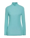 Pinko Woman Turtleneck Turquoise Size M Viscose, Polyamide, Cashmere, Elastane In Blue